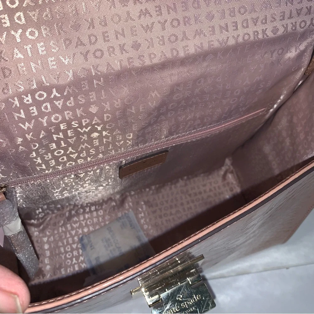 KATE SPADE NEW YORK Knightsbridge Glossy Croco-Embossed Doris Sparrow Satchel